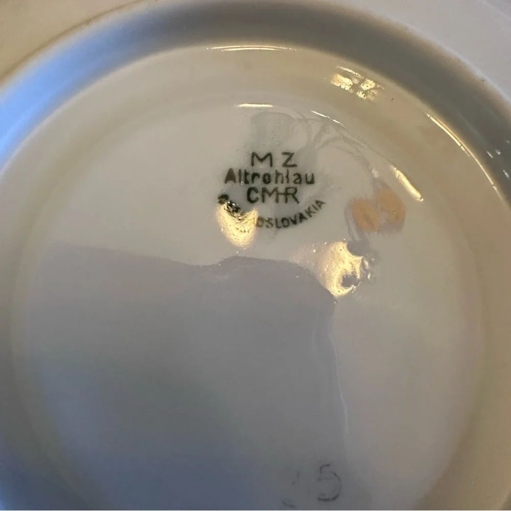 MZ Altrohlau - Vintage Golden Pheasant Octagonal Saucer